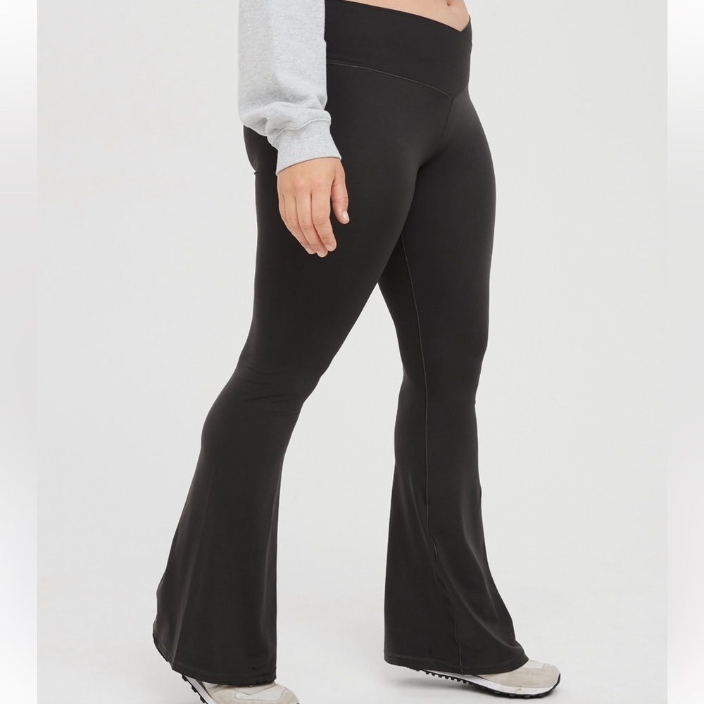 Aerie dark grey crossover  Flare Pants